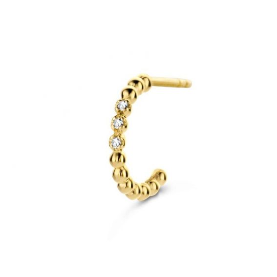 Boucle d'oreille Wonder 3 diamants - Bijoux en argent