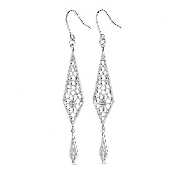 Boucles d'oreilles Miracle - 8 diamants - Bijoux en argent 925