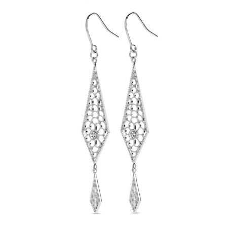 Boucles d'oreilles Miracle - 8 diamants - Bijoux en argent 925