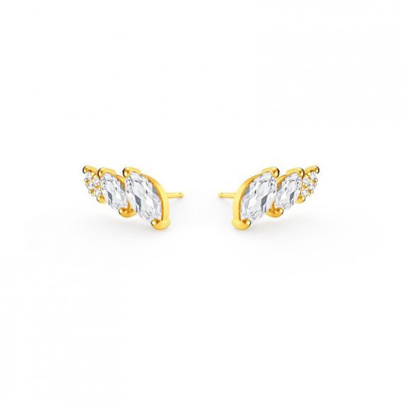 Swan -oorbellen - 8 diamanten en 4 topaz - Diamanti Per Tutti - M1690