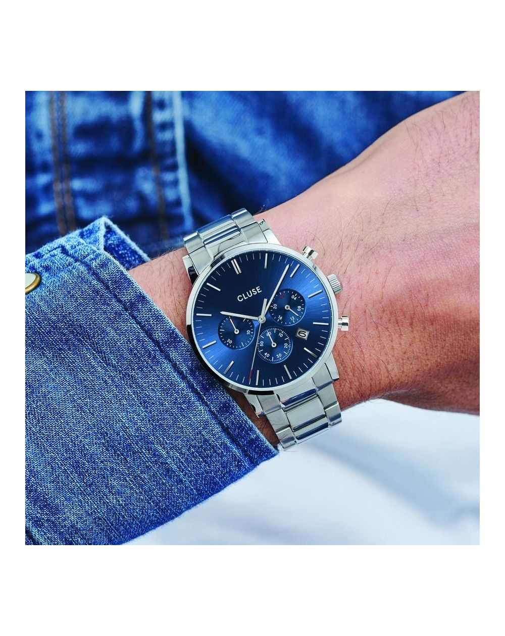 Montre CLUSE - Aravis Chrono Steel Dark Blue - CW0101502011