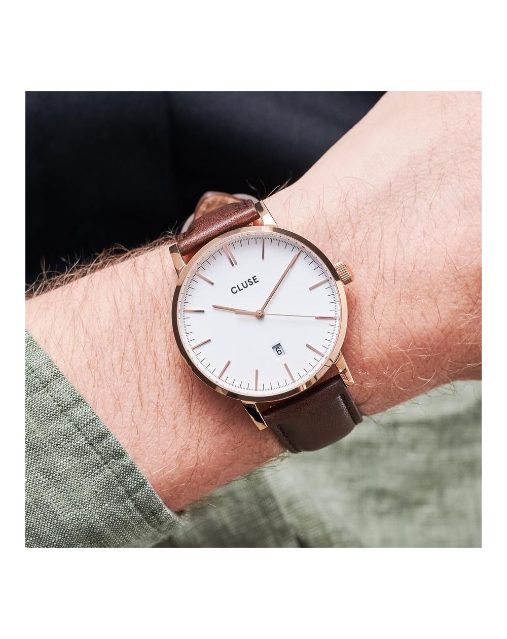 CLUSE horloge - Aravis leer bruin, rosé goud - CW0101501002