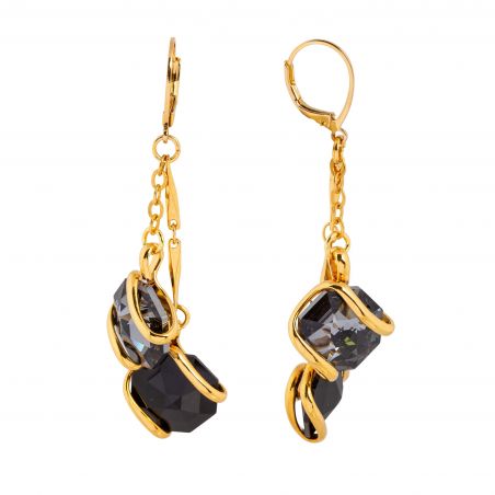 Swarovski blauwe kristallen oorbellen