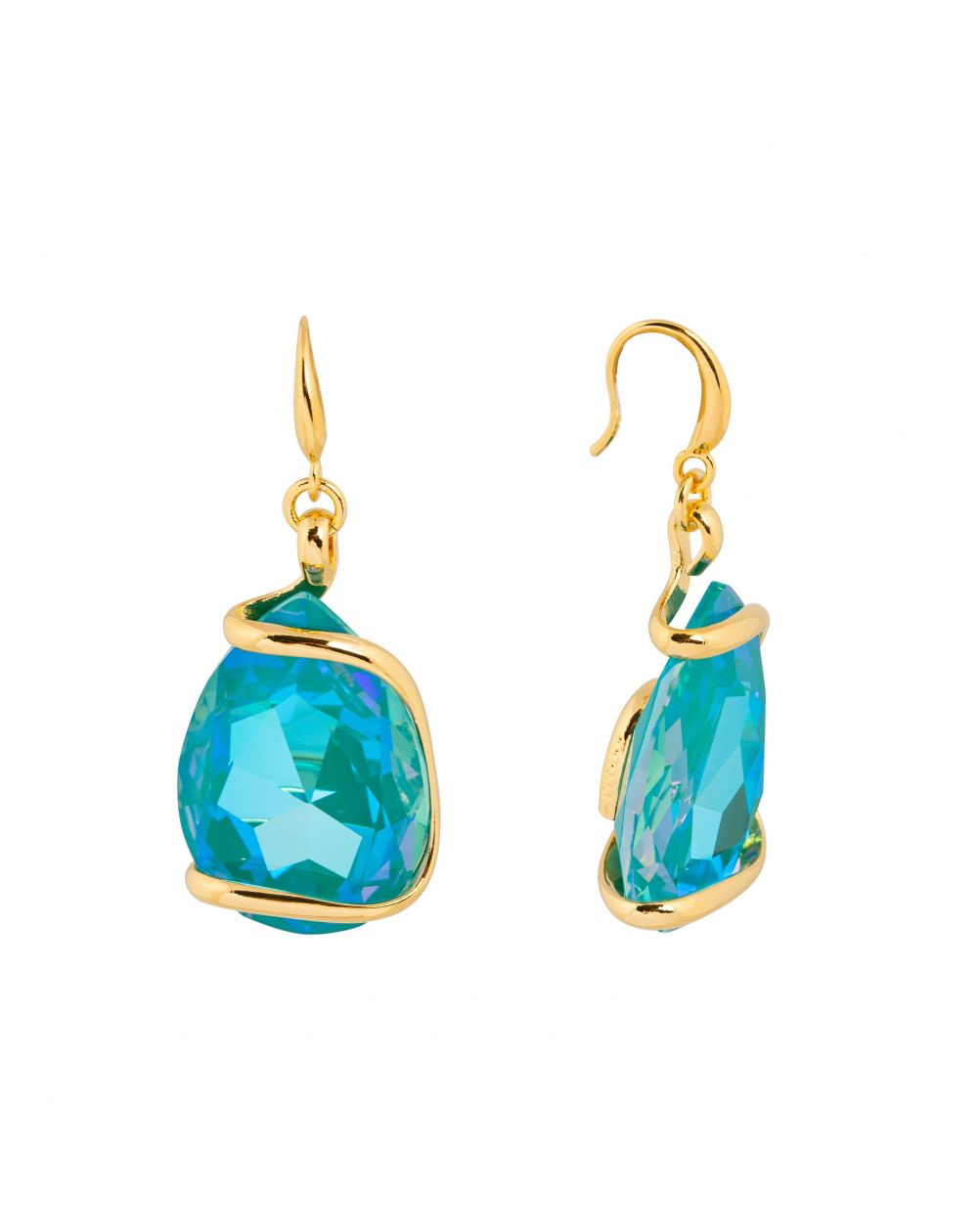 Swarovski blauwe kristallen oorbellen