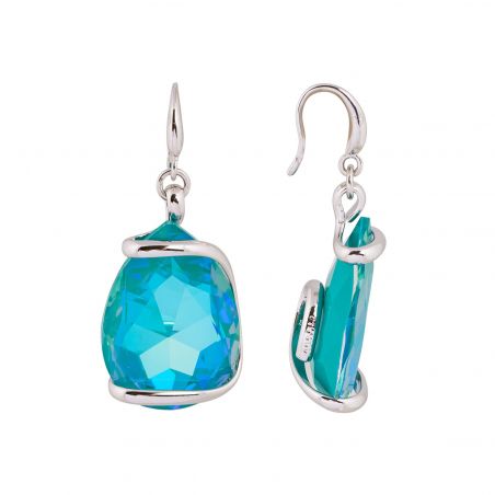Swarovski blauwe kristallen oorbellen