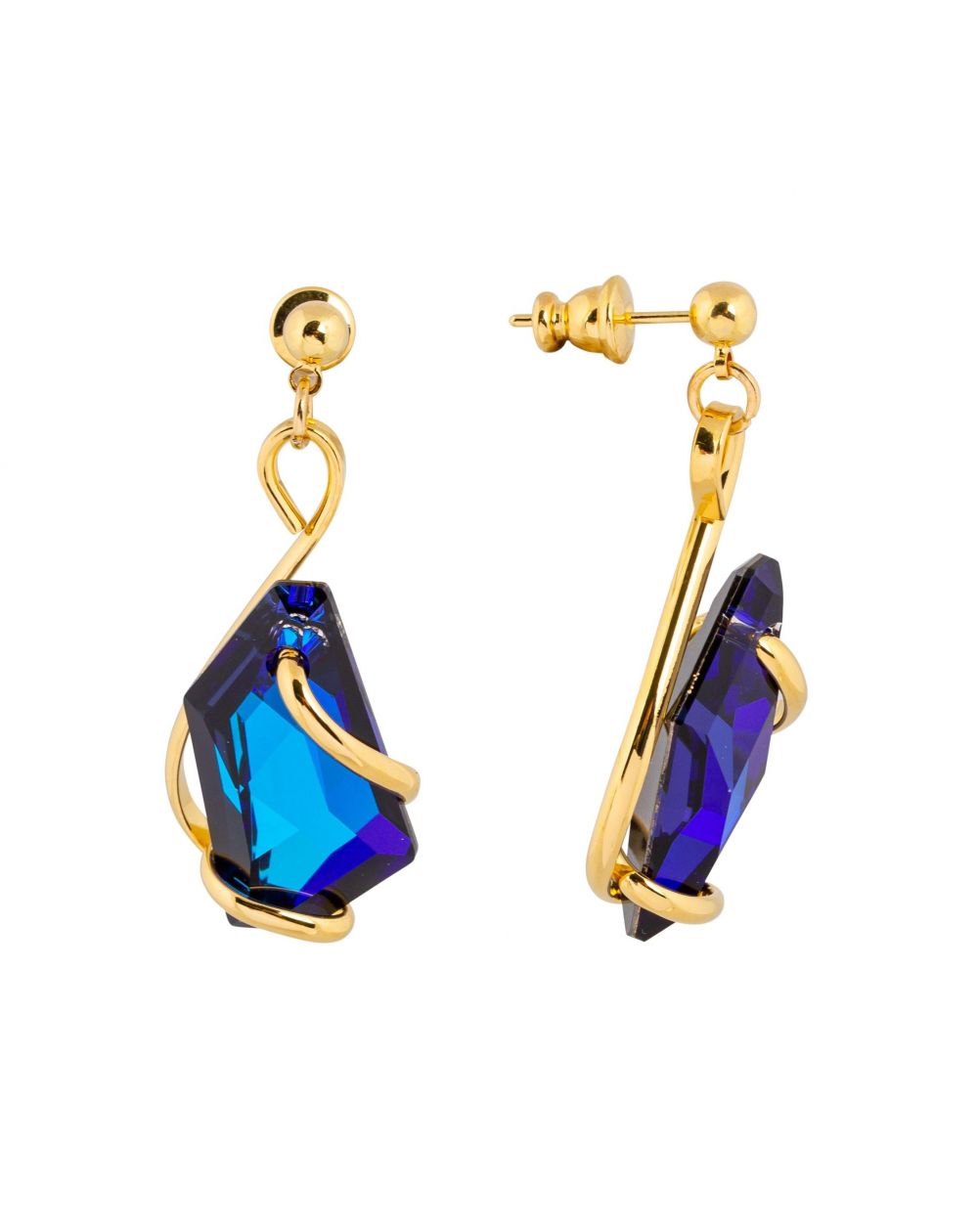 Swarovski blauwe kristallen oorbellen