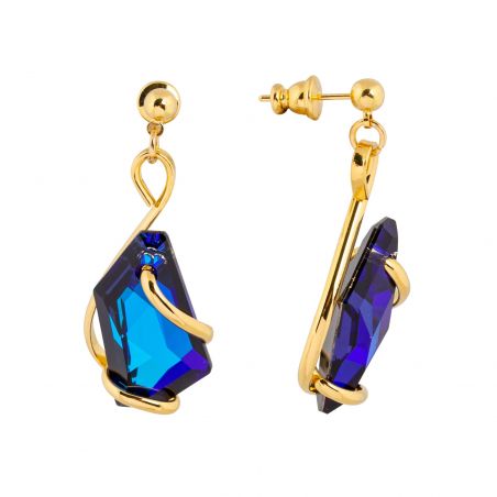 Swarovski blauwe kristallen oorbellen