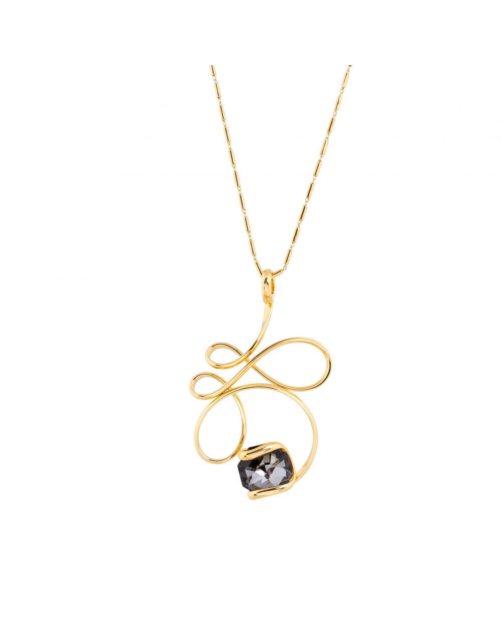 oval Swarovski mint crystal necklace