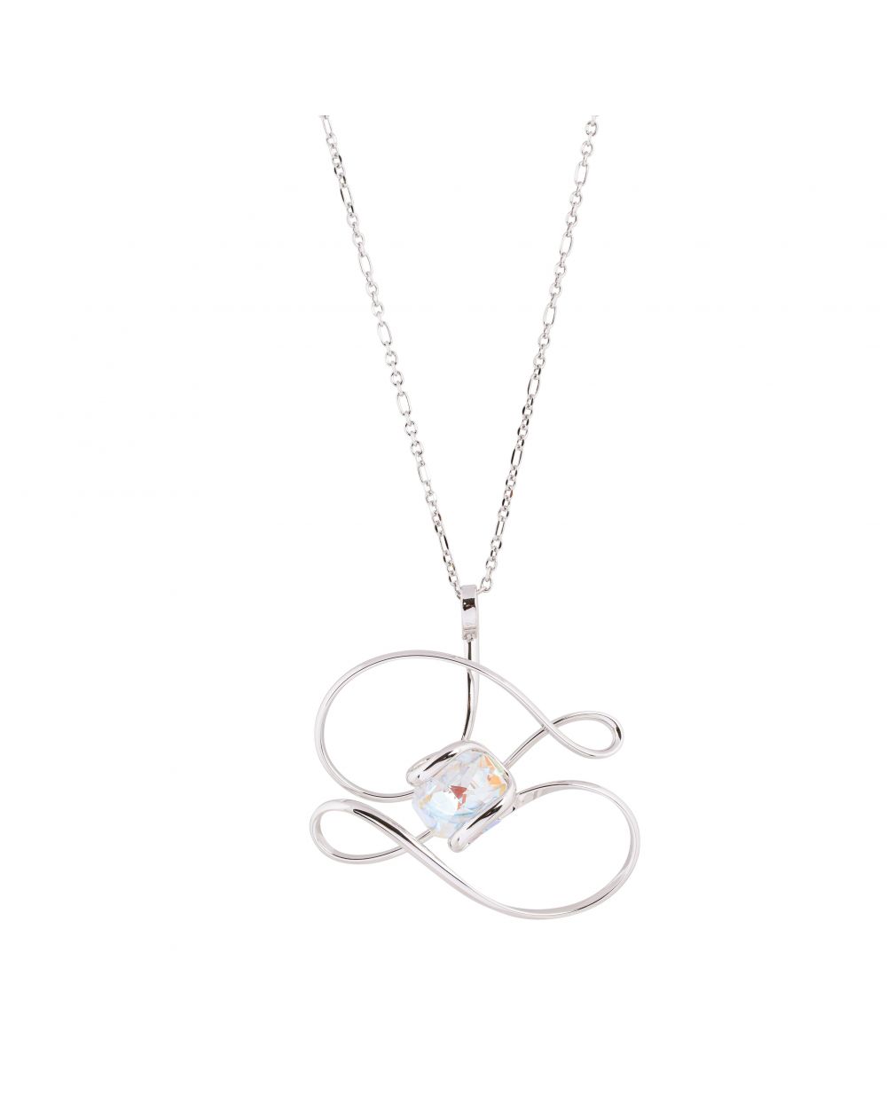 oval Swarovski mint crystal necklace