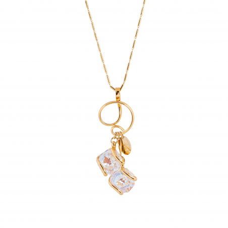 oval Swarovski mint crystal necklace