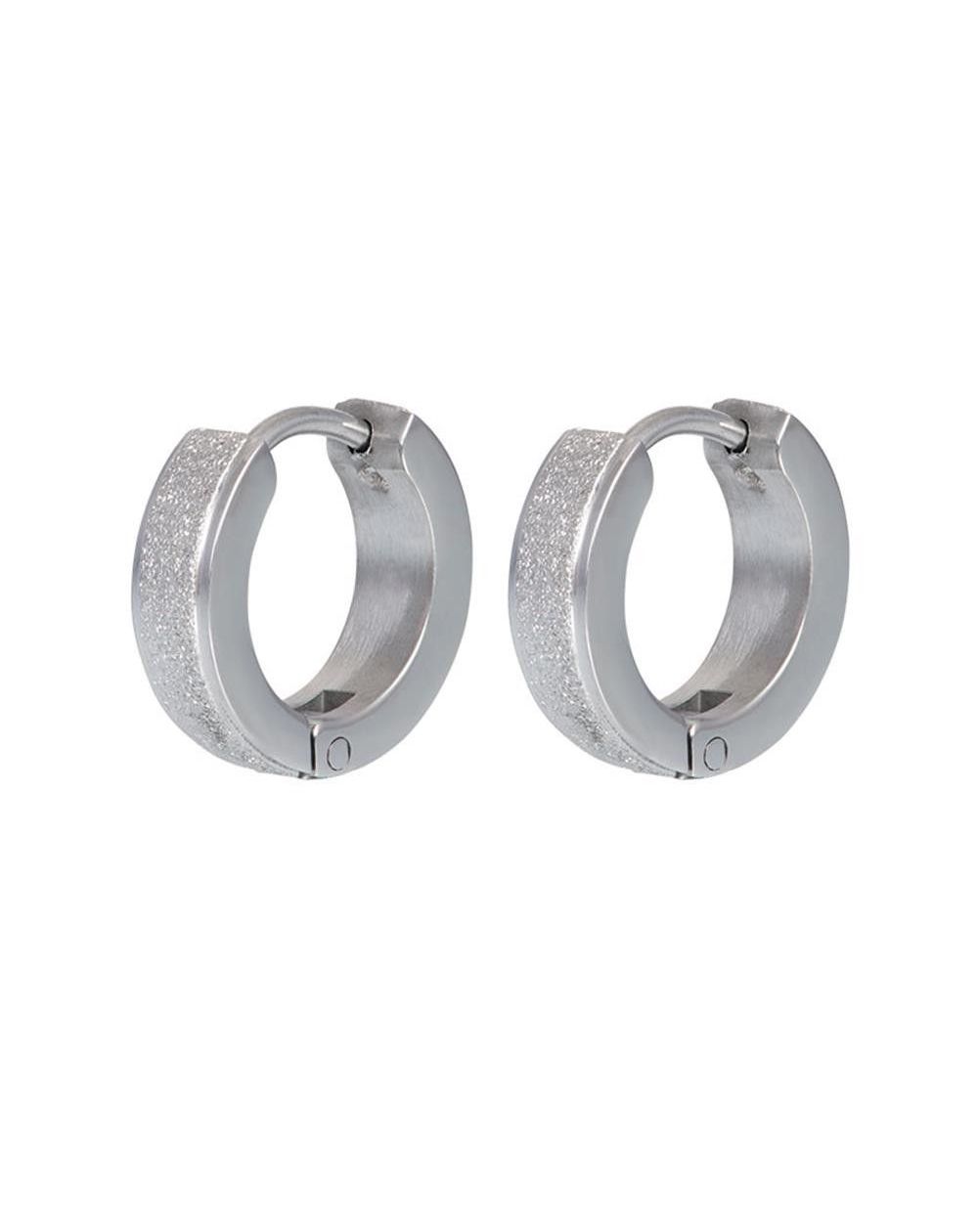 Créoles iXXXi sablées argentées (Sandblasted) - iXXXi