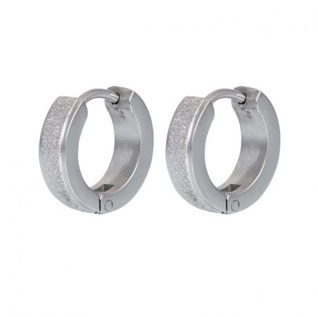 Créoles iXXXi sablées argentées (Sandblasted) - iXXXi