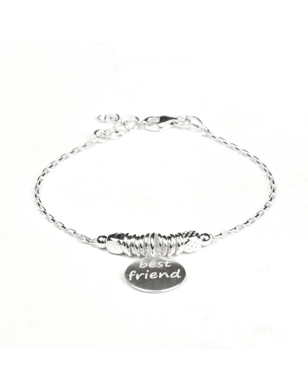 Bracelet en argent 925 pastille Best friend - Bijoux en argent