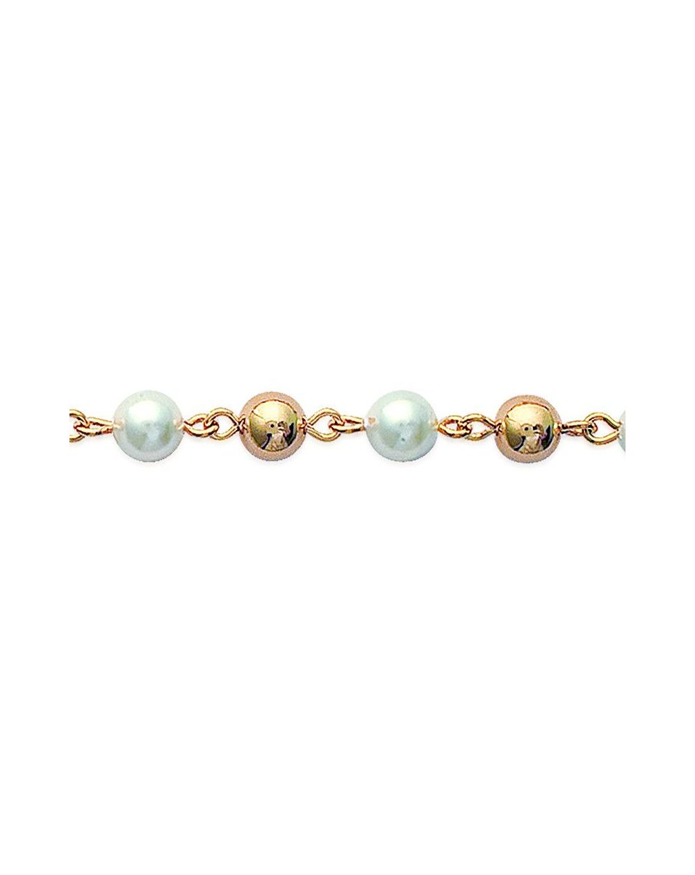 Bracelet pl-or 750 3mic perles imit