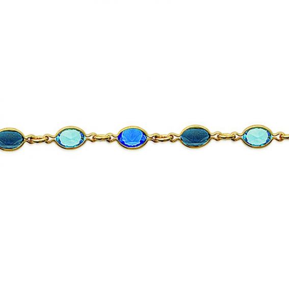 Bracelet pl-or 750 3mic cristal