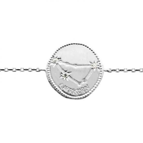 Bracelet argent 925 rhodie oz capricorne