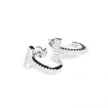 Bijou en argent - rounded cross with stones