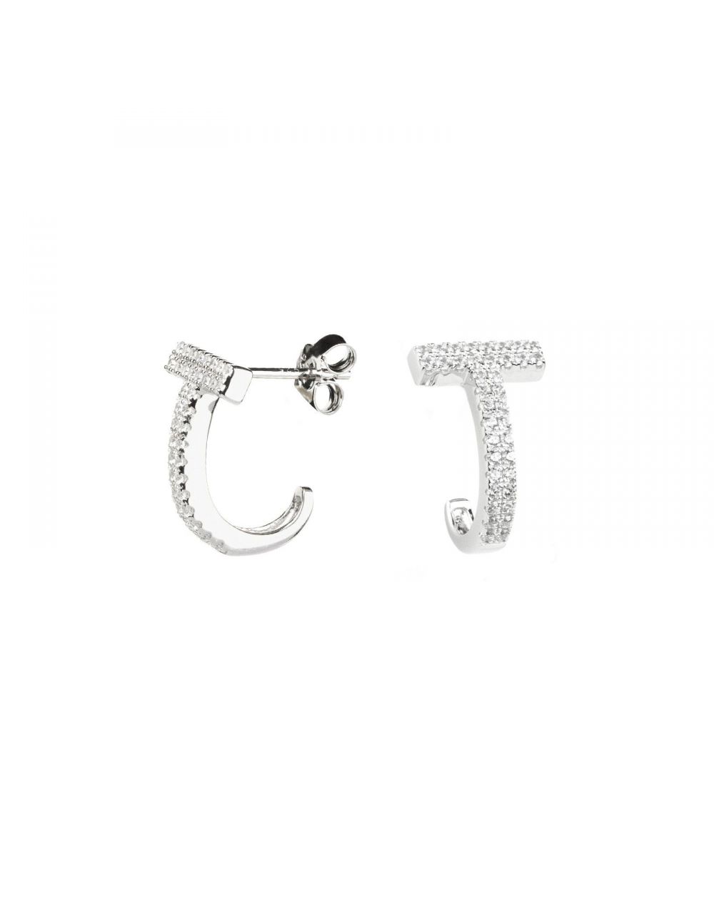 Bijou en argent - rounded cross with stones