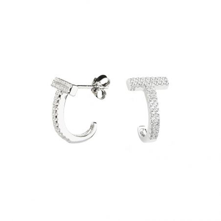 Bijou en argent - rounded cross with stones