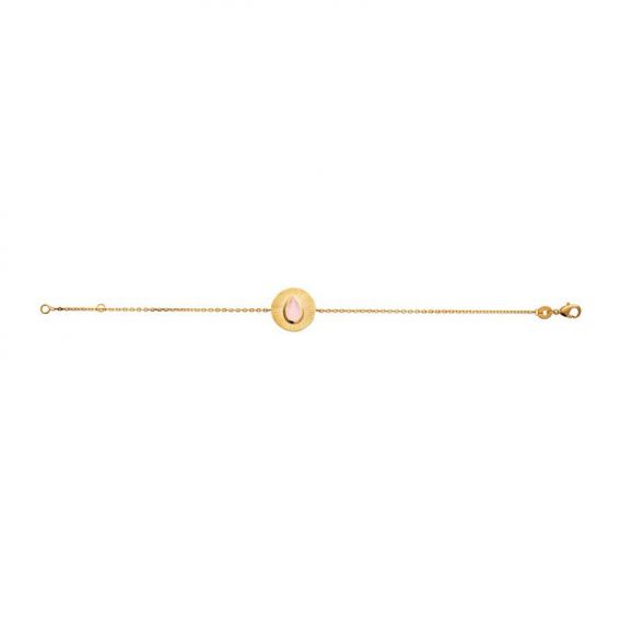 Bracelet pl-or 750 3mic quartz rose