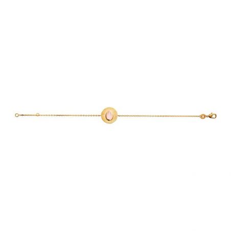 Bracelet pl-or 750 3mic quartz rose