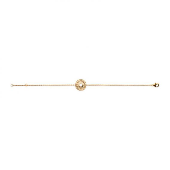 Bracelet pl-or 750 3mic pierre de lune