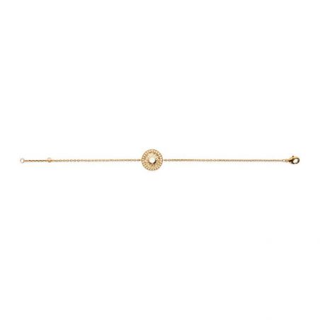Bracelet pl-or 750 3mic pierre de lune