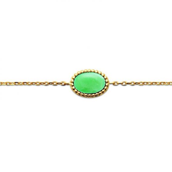 Bracelet pl-or 750 3mic aventurine
