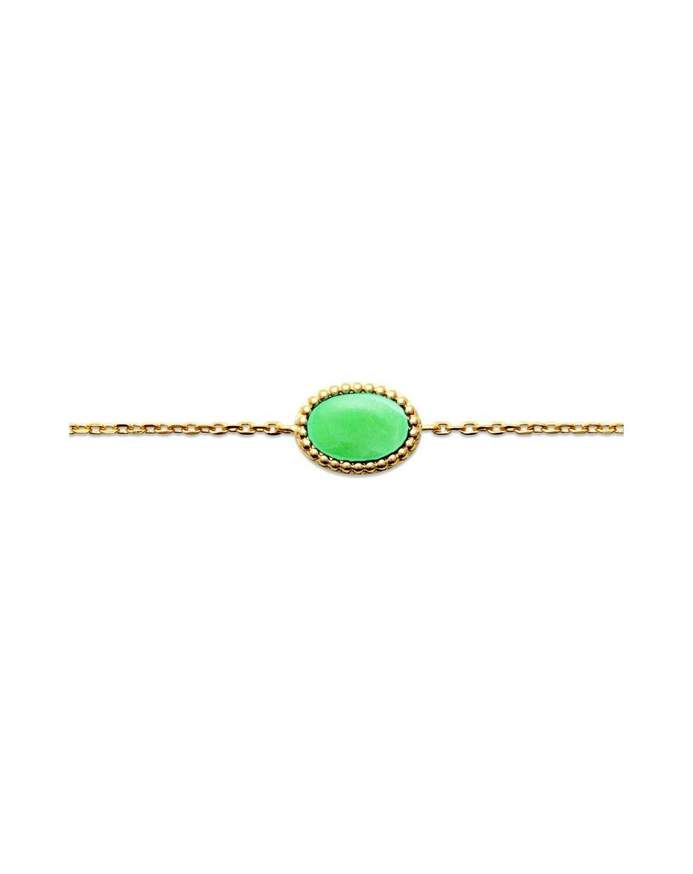 Bracelet pl-or 750 3mic aventurine