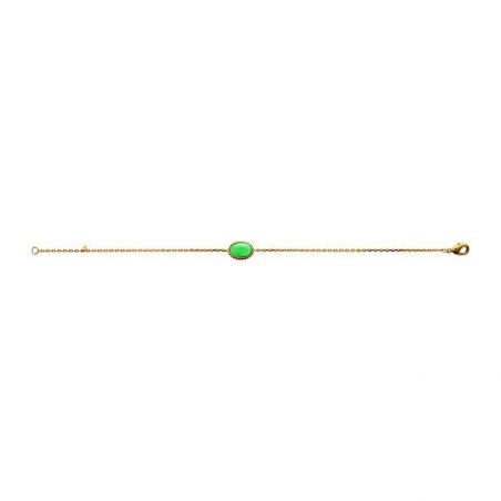 Bracelet pl-or 750 3mic aventurine