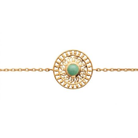 Bracelet pl-or 750 3mic aventurine
