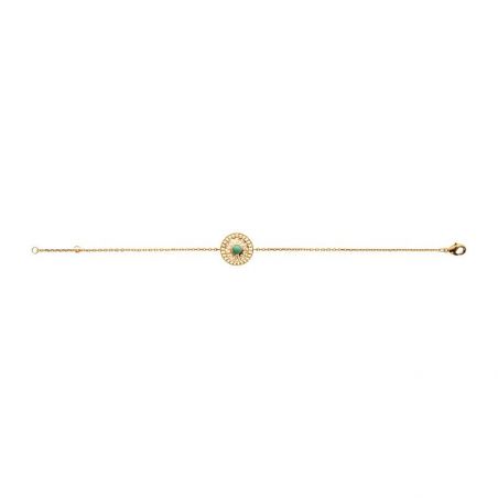 Bracelet pl-or 750 3mic aventurine