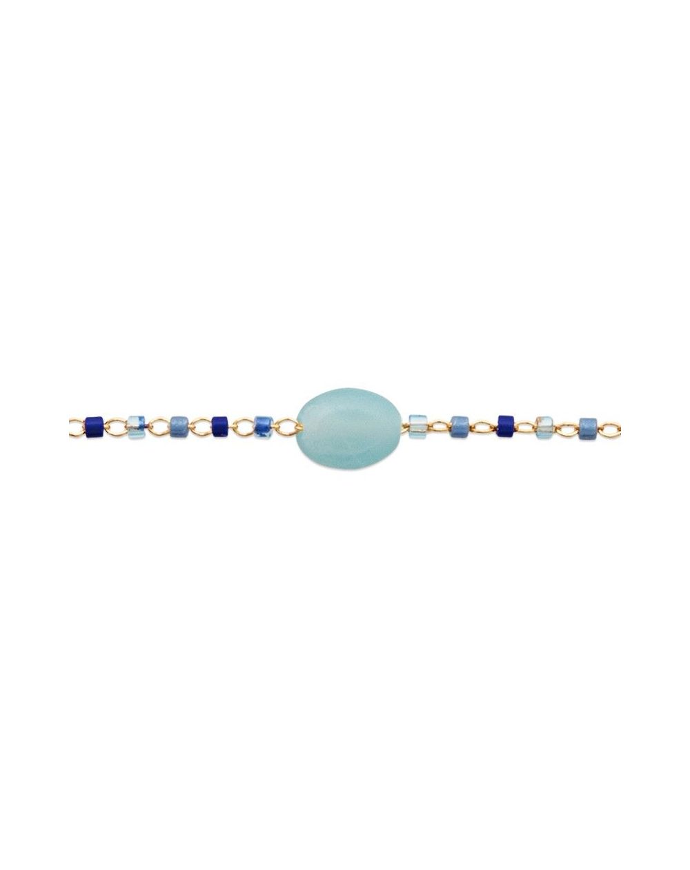 Bracelet pl-or 750 3mic amazonite