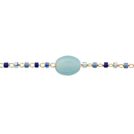Bracelet pl-or 750 3mic amazonite