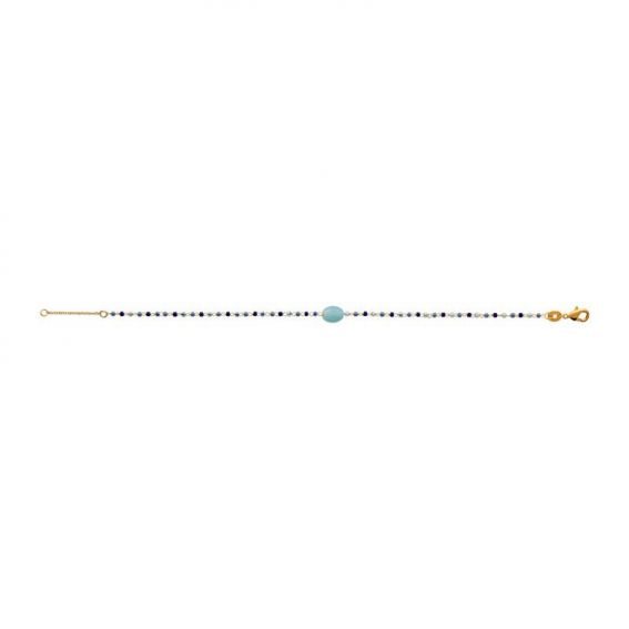 Bracelet pl-or 750 3mic amazonite