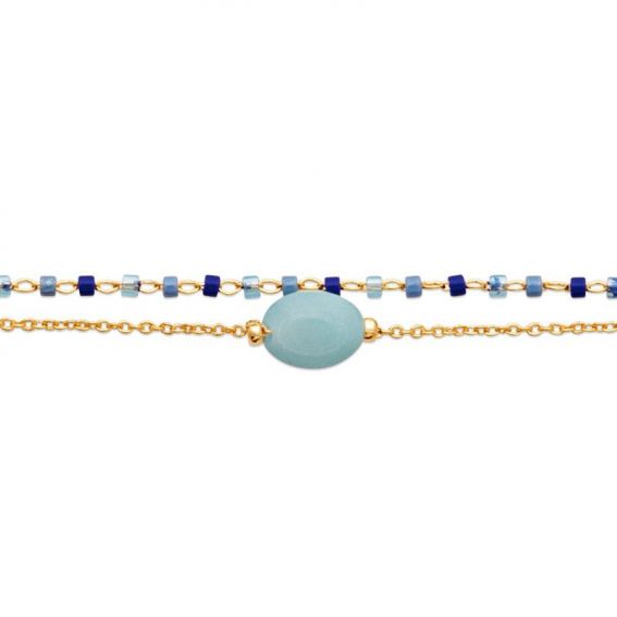 Bracelet pl-or 750 3mic amazonite