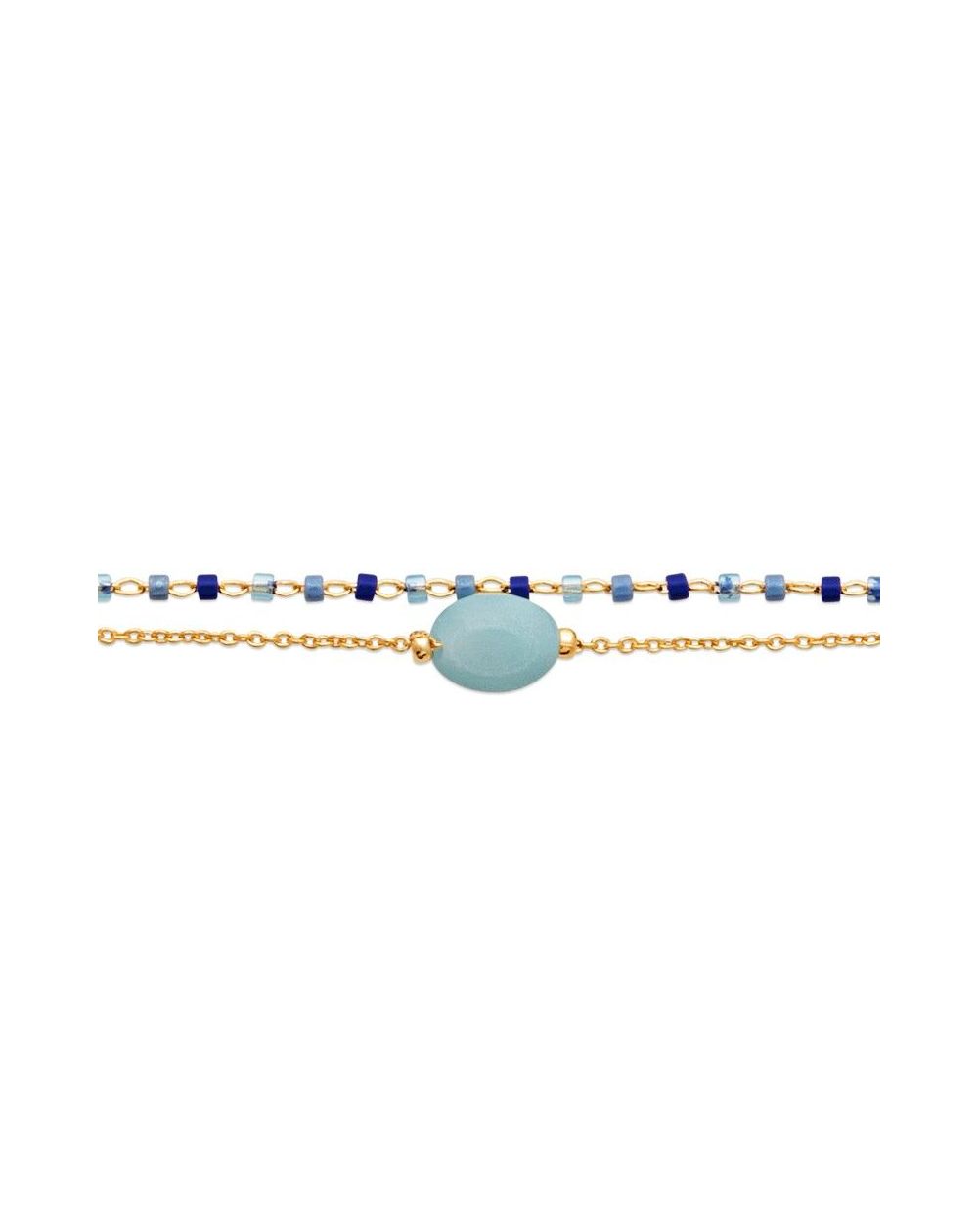 Bracelet pl-or 750 3mic amazonite