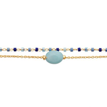 Bracelet pl-or 750 3mic amazonite