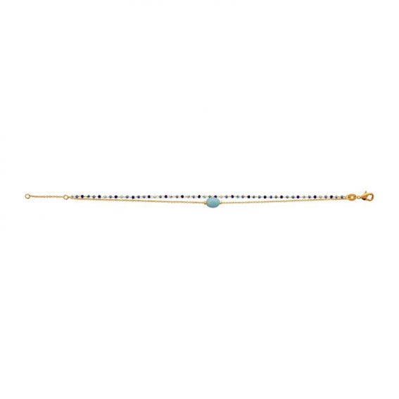 Bracelet pl-or 750 3mic amazonite