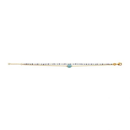 Bracelet pl-or 750 3mic amazonite