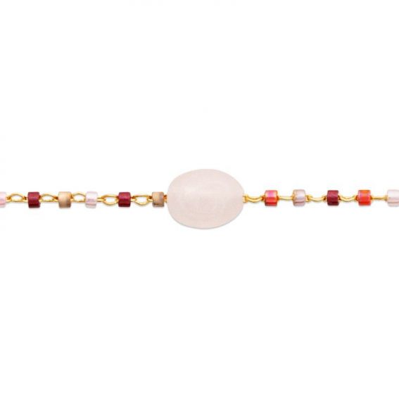 Bracelet pl-or 750 3mic quartz rose