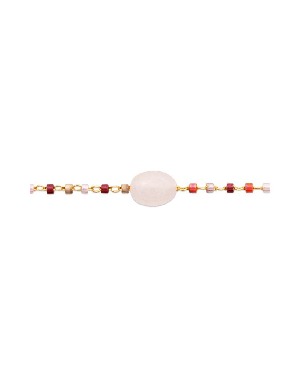 Bracelet pl-or 750 3mic quartz rose