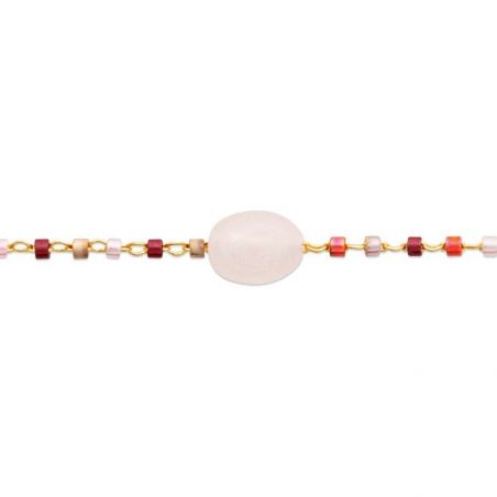 Bracelet pl-or 750 3mic quartz rose