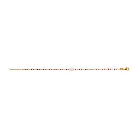 Bracelet pl-or 750 3mic quartz rose
