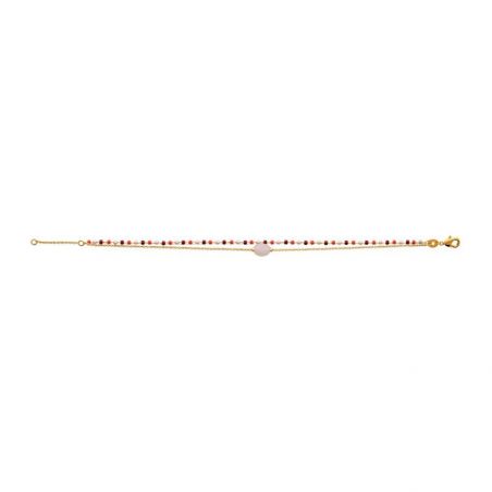 Bracelet pl-or 750 3mic quartz rose
