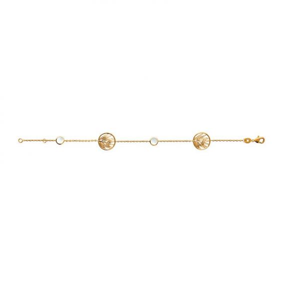 Bracelet pl-or 750 3mic nacre