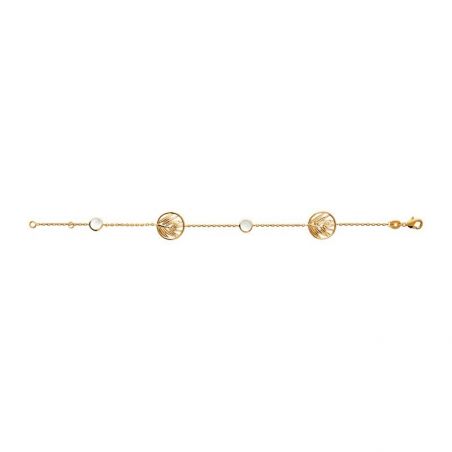 Bracelet pl-or 750 3mic nacre