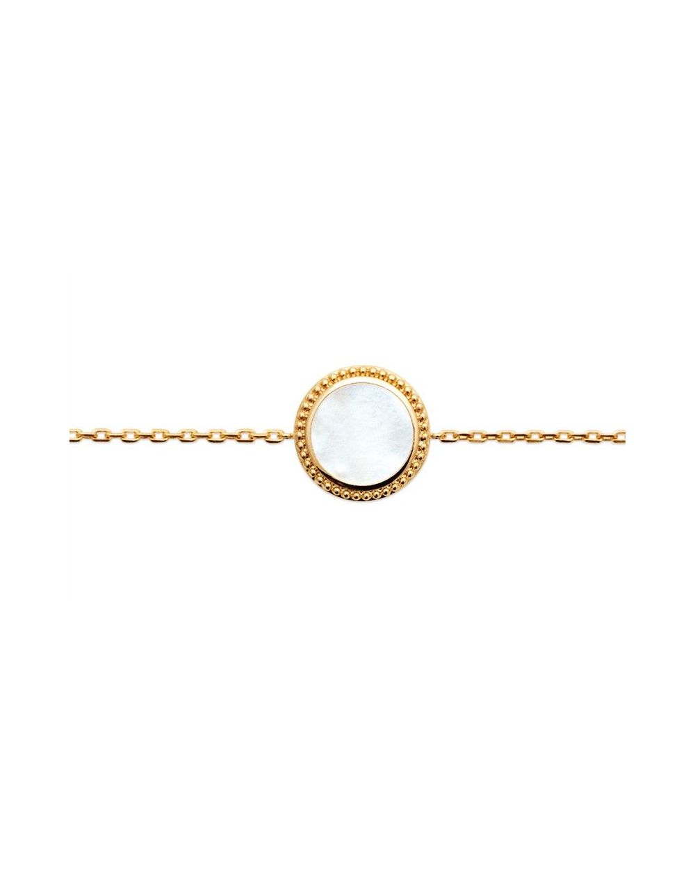 Bracelet pl-or 750 3mic nacre