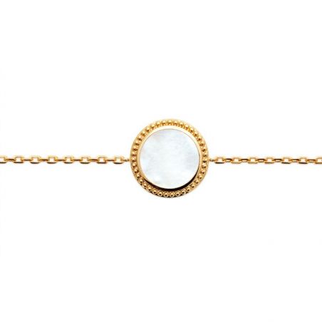 Bracelet pl-or 750 3mic nacre