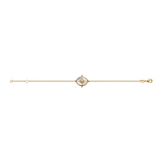 Bracelet pl-or 750 3mic nacre